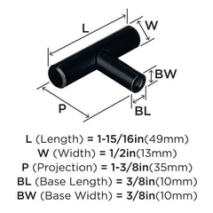Bar Pull - Black Bronze - 1-15/16 Inch