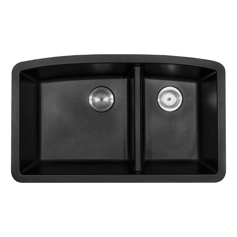 BLACK QUARTZ COMPOSITE DOUBLE BOWL 60/40-3219