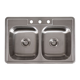 Stainless steel - Kitchen Sink - DOUBLE BOWL 18G 50/50 - 3322